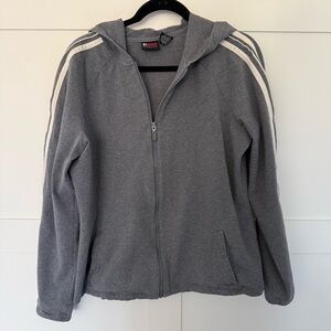 NY Jeans Zip-Up Hoodie with Stripes - Grey - XL